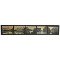 19th Century Panaramic Scenic Black and White Photograph of Loen Lake Nordfjord