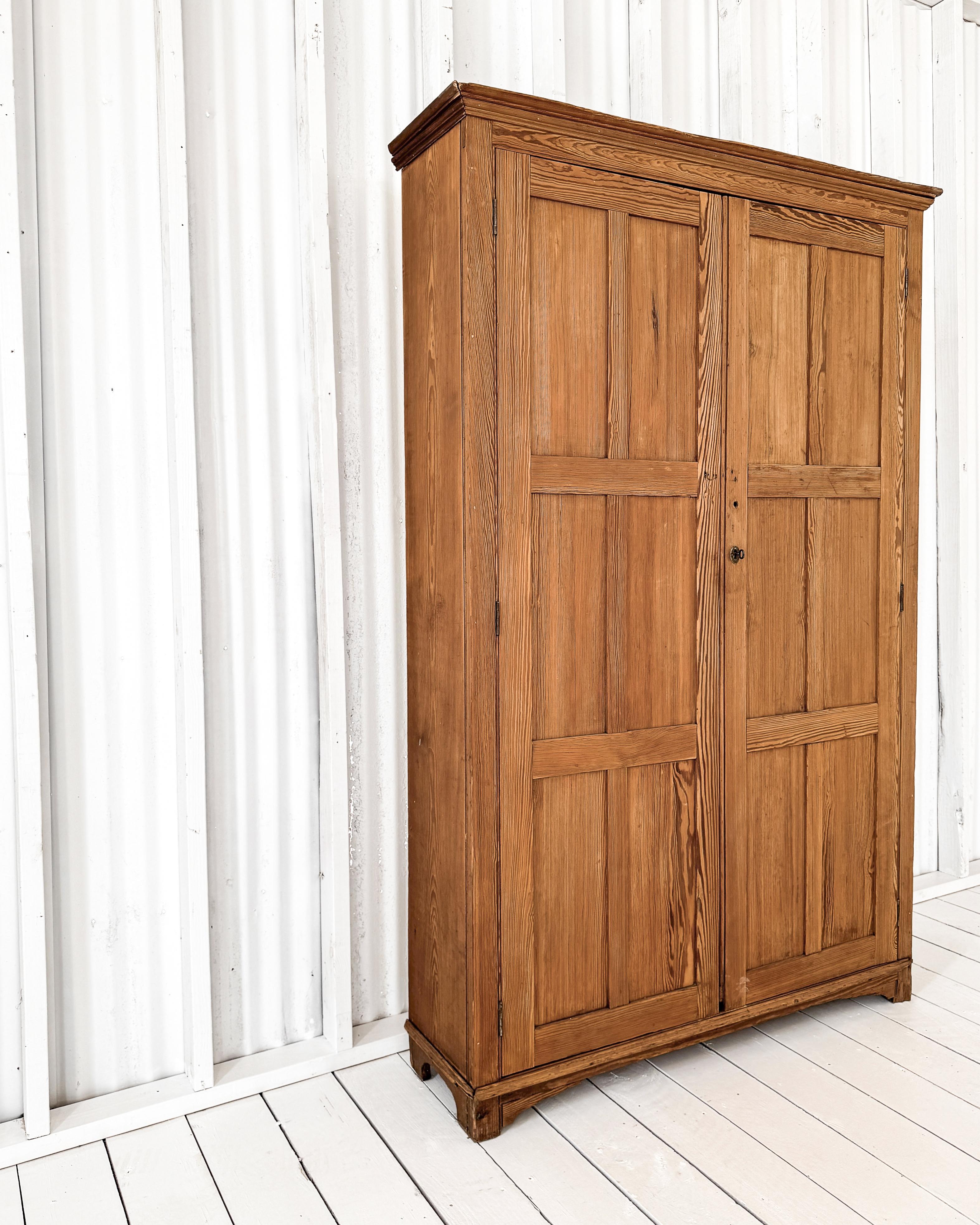 19th Century Paneled 2-Door English Pine Cupboard In Good Condition In Mckinney, TX