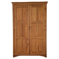 Antique 19th Century Paneled 2-Door English Pine Cupboard
