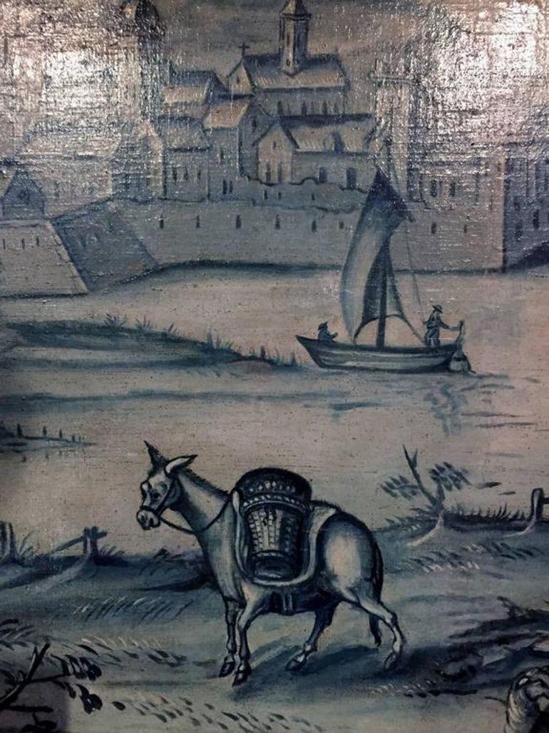 Francese Pittura ad olio pastorale francese del XIX secolo in vendita