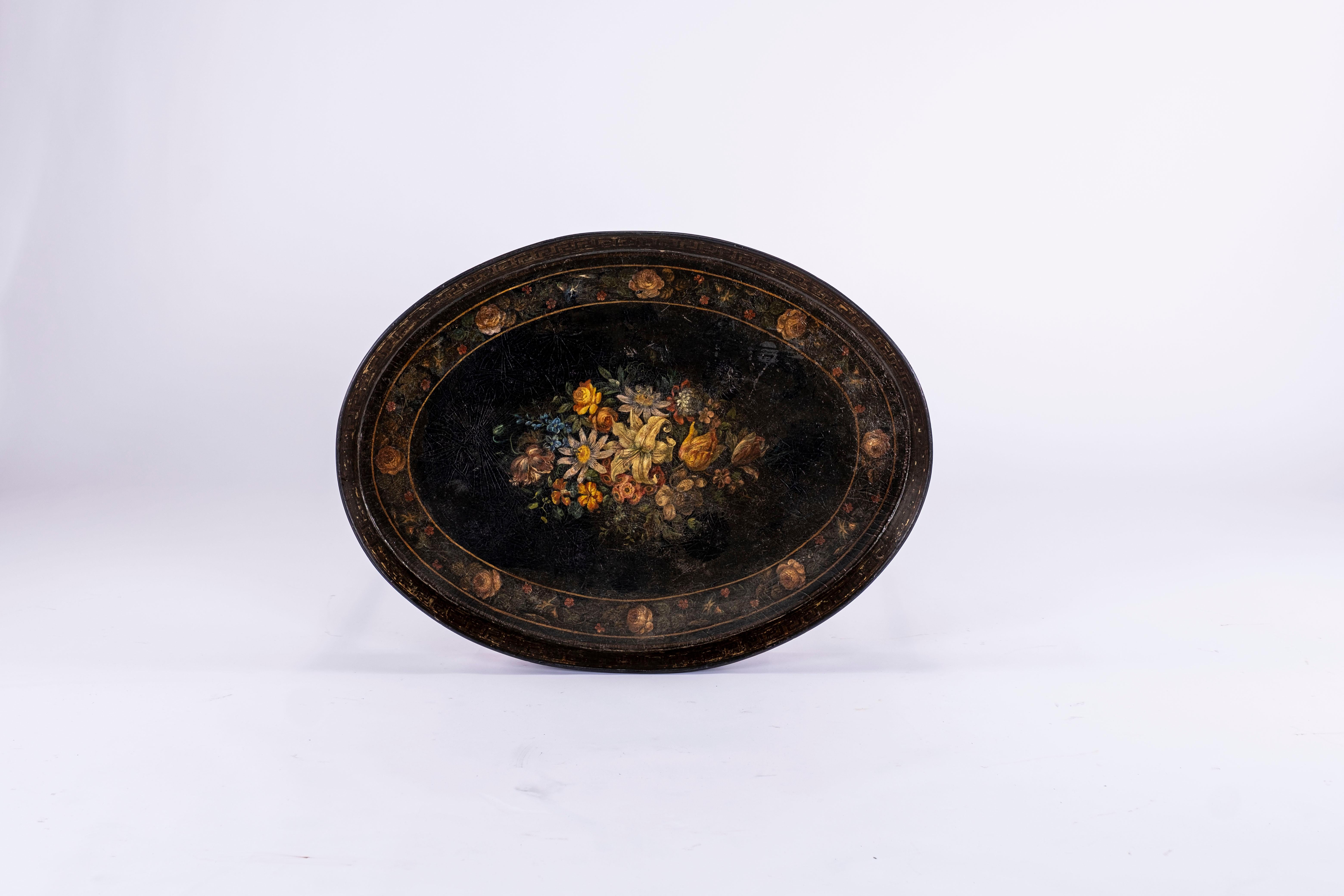 19th Century Paper Mache Tray Table For Sale 1