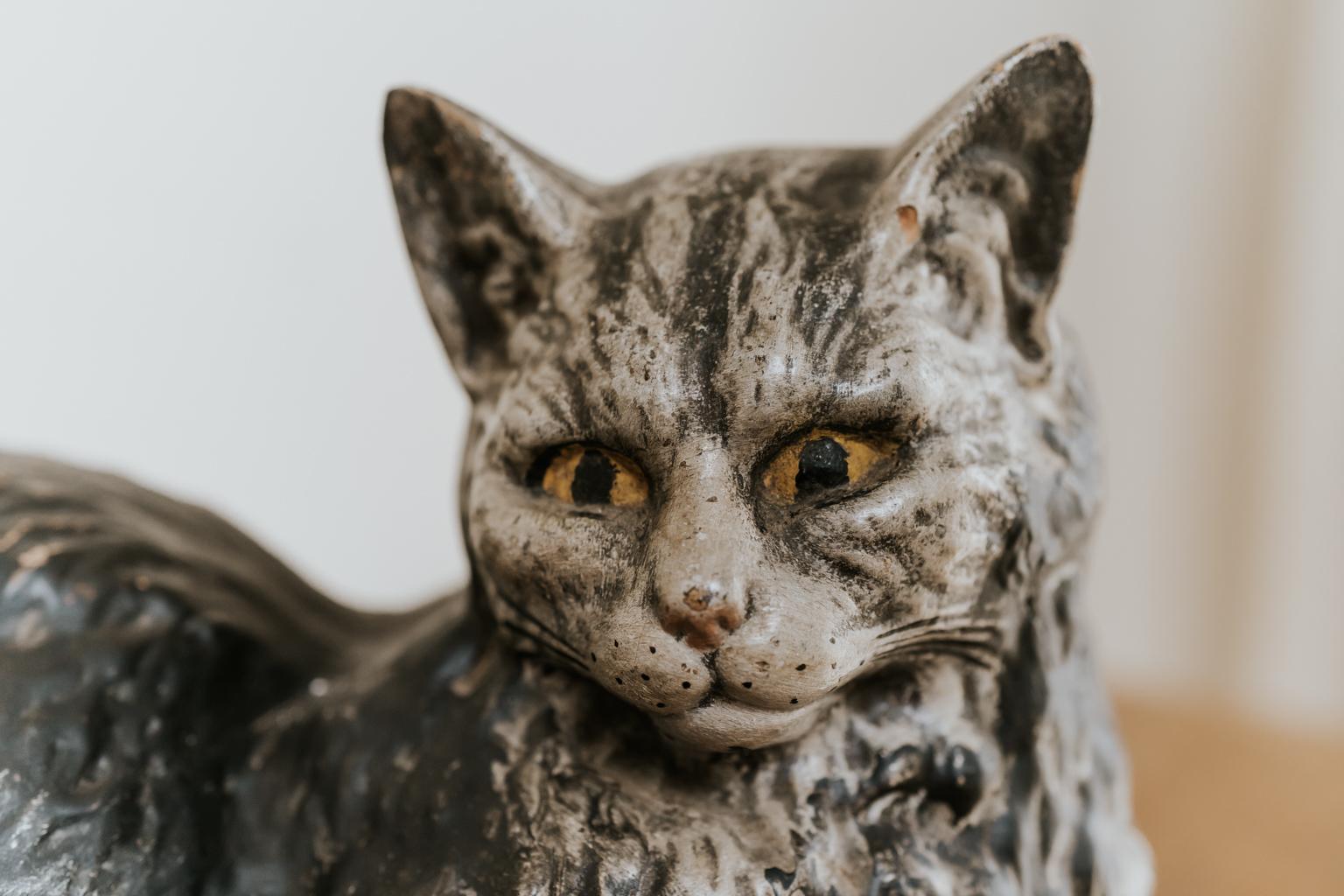 For cat lovers... papier mâché cat with great expression...