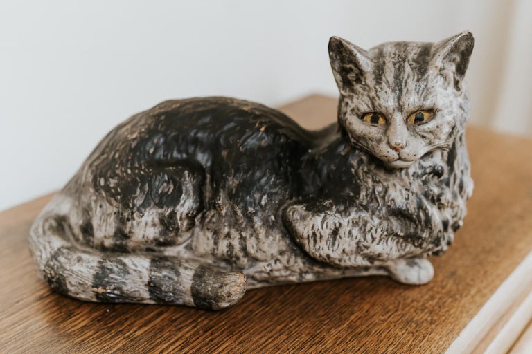 19th Century Papier Mâché Cat at 1stDibs english paper mache cat