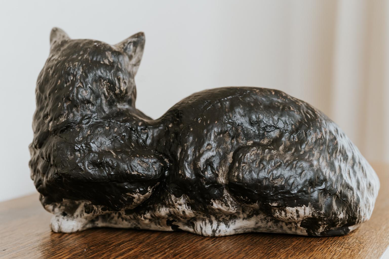British 19th Century Papier Mâché Cat