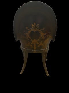 19th Century Papier-mâché Chair with Gold Leaf Detail and Mother of Pearl Inlay