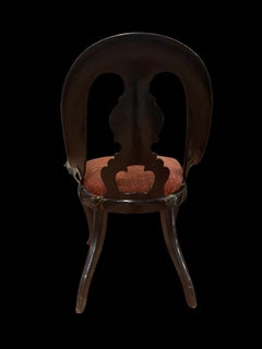 19th Century Papier-mâché Chair with Gold Leaf Detail and Mother of Pearl Inlay