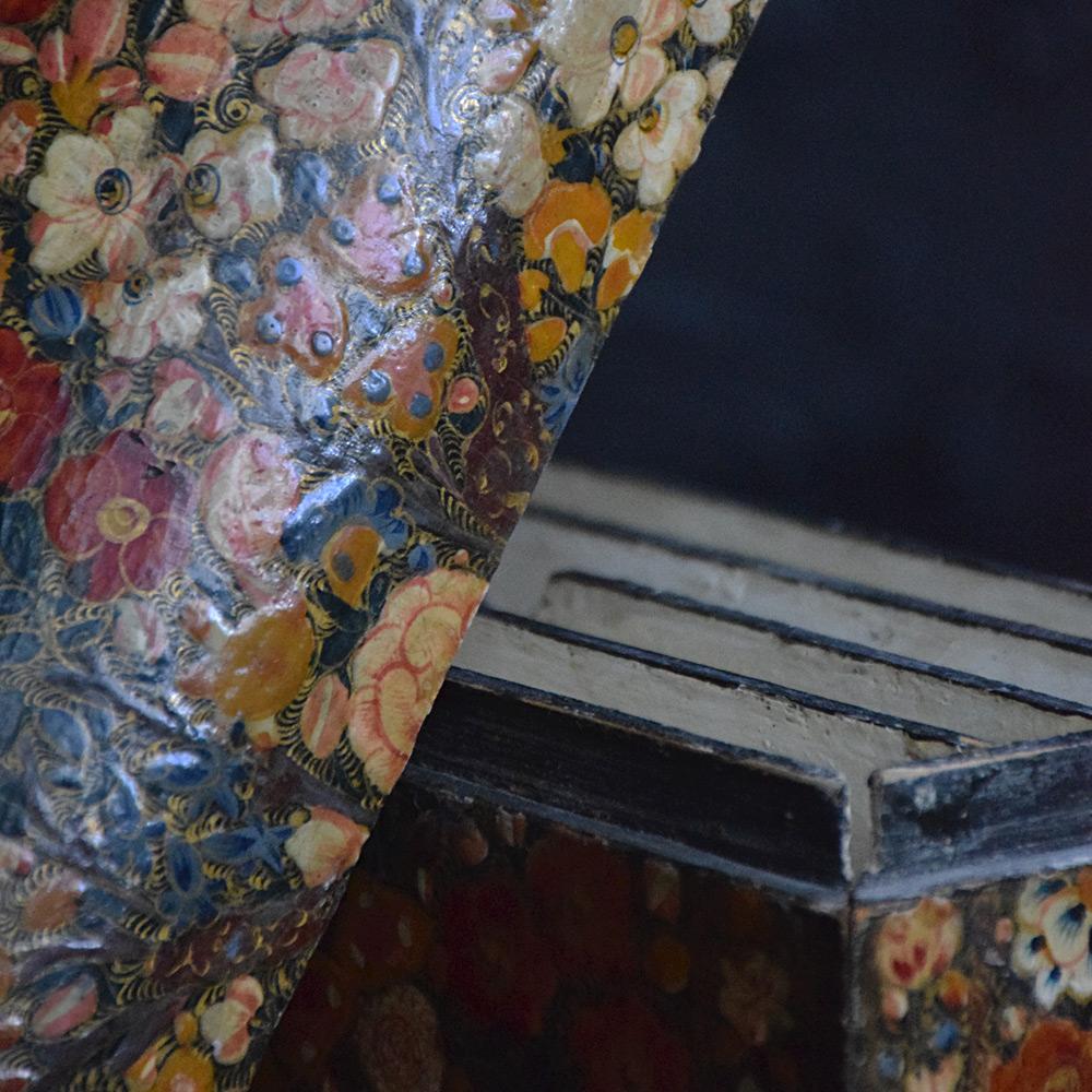 Hand-Crafted 19th Century Papier Mache Kashmir filling chest