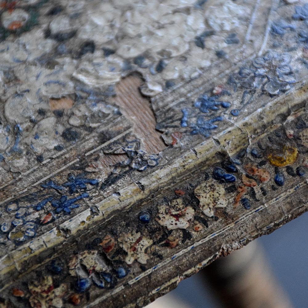 19th Century Papier Mache Kashmir Table In Distressed Condition In London, GB