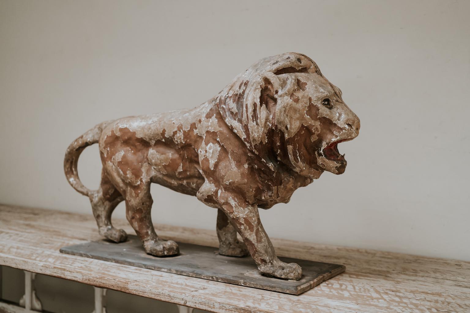 19th Century Papier Mâché Lion 2