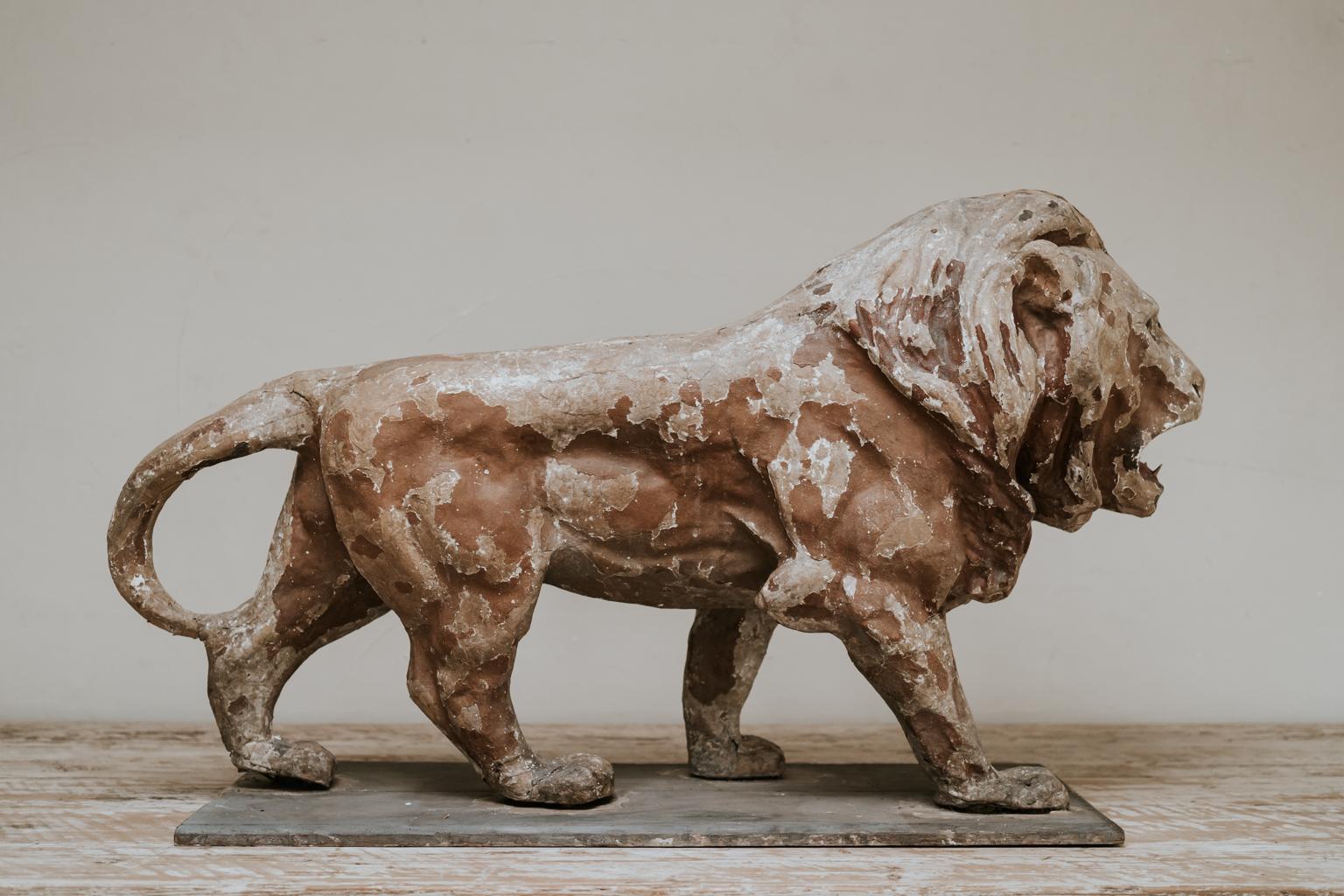 19th Century Papier Mâché Lion 4