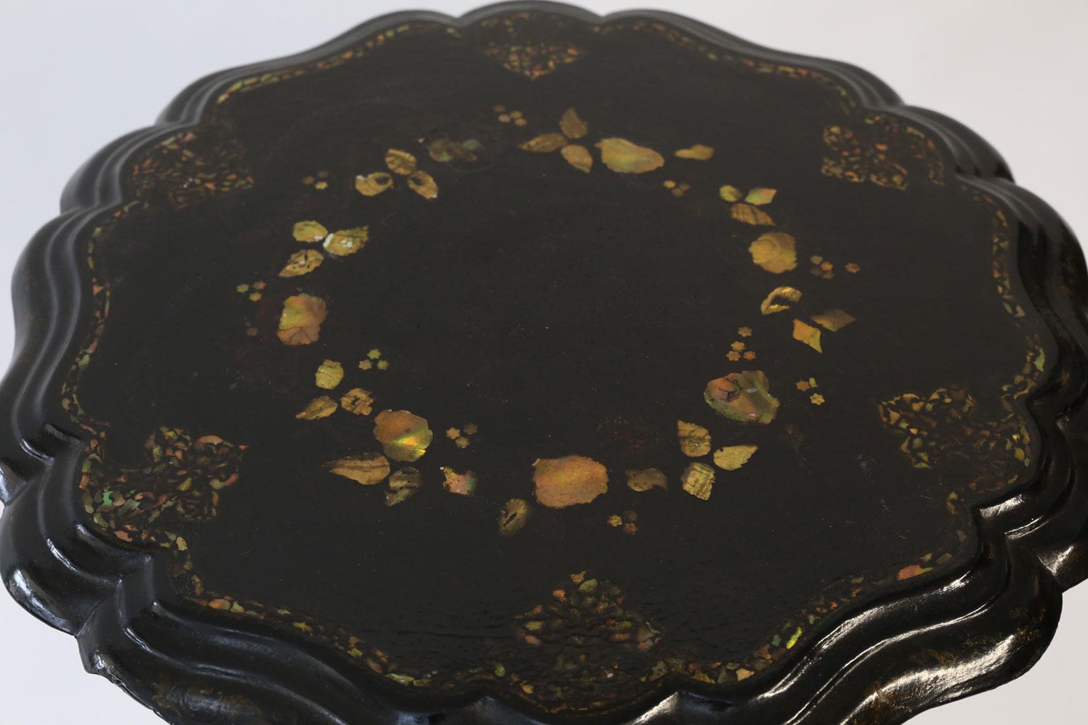 19th Century Ebonized Papier Mâché Table 6