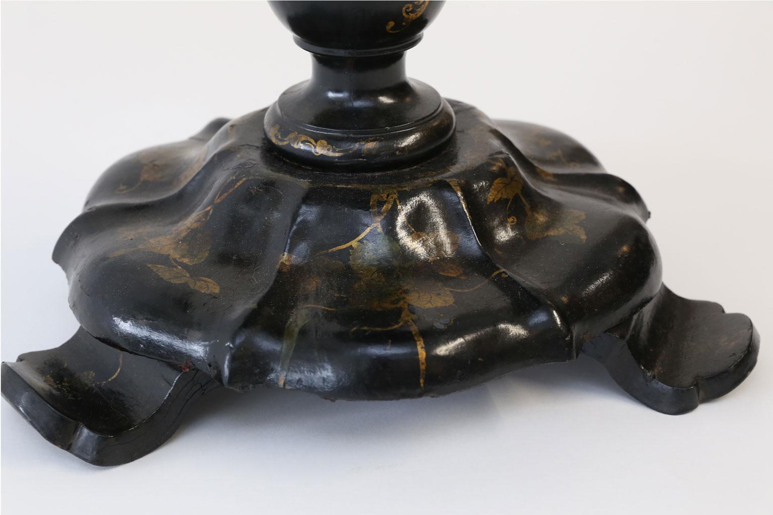 19th Century Ebonized Papier Mâché Table 1