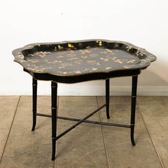 19th Century Papier Mache' Tray on Stand