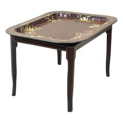 19th Century Papier Mache Tray on Stand