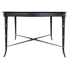 19th Century Papier-Mache Tray Table, Possibly Regency, on Faux Bamboo Stand