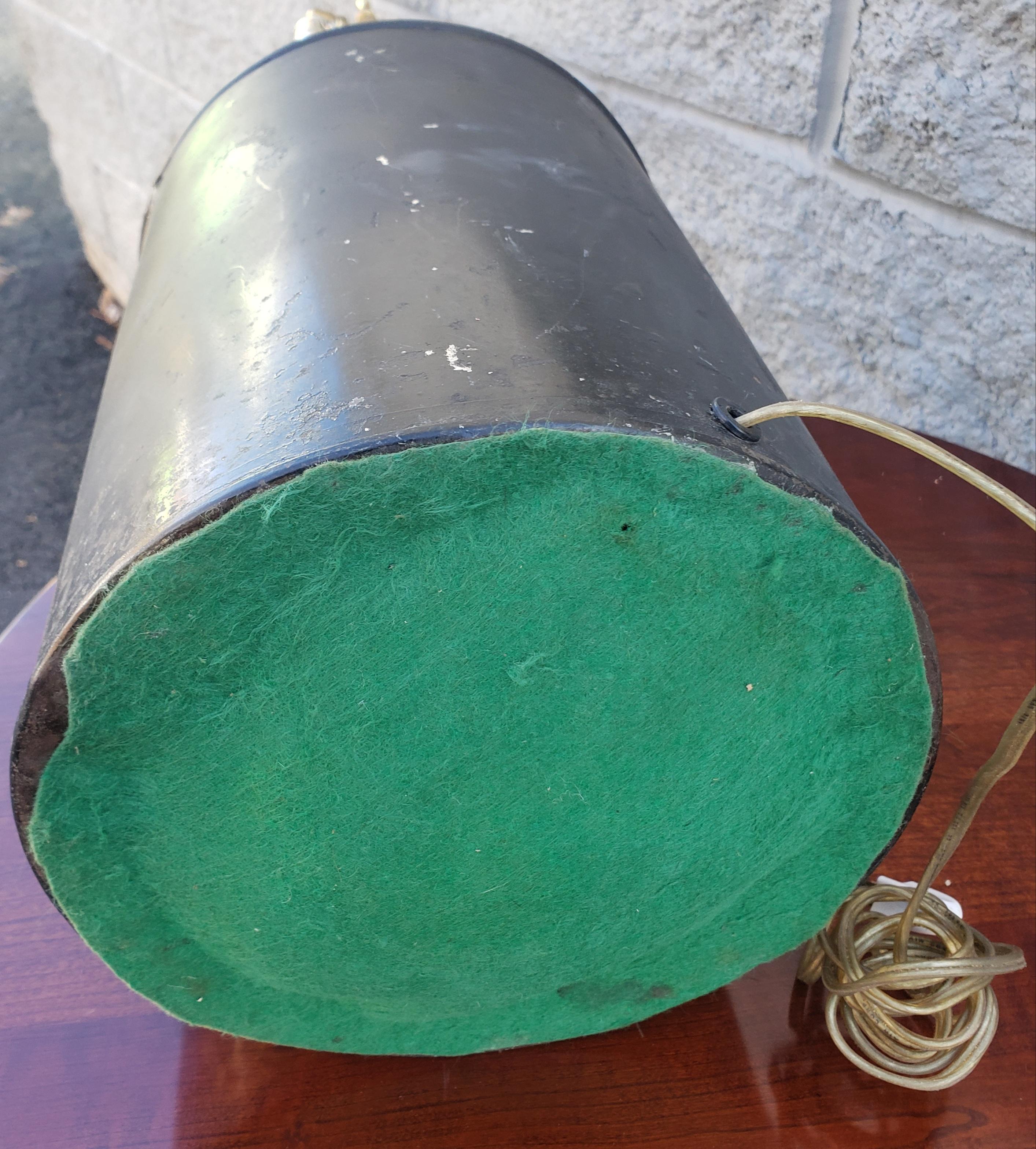 19th Century Parcel Gilt  and Ebonized  Weighted Tea Canister Dual Lights Lamp In Good Condition For Sale In Germantown, MD
