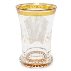 19th Century Parcel-Gilt Bohemian Glass Beaker, after Kothgasser
