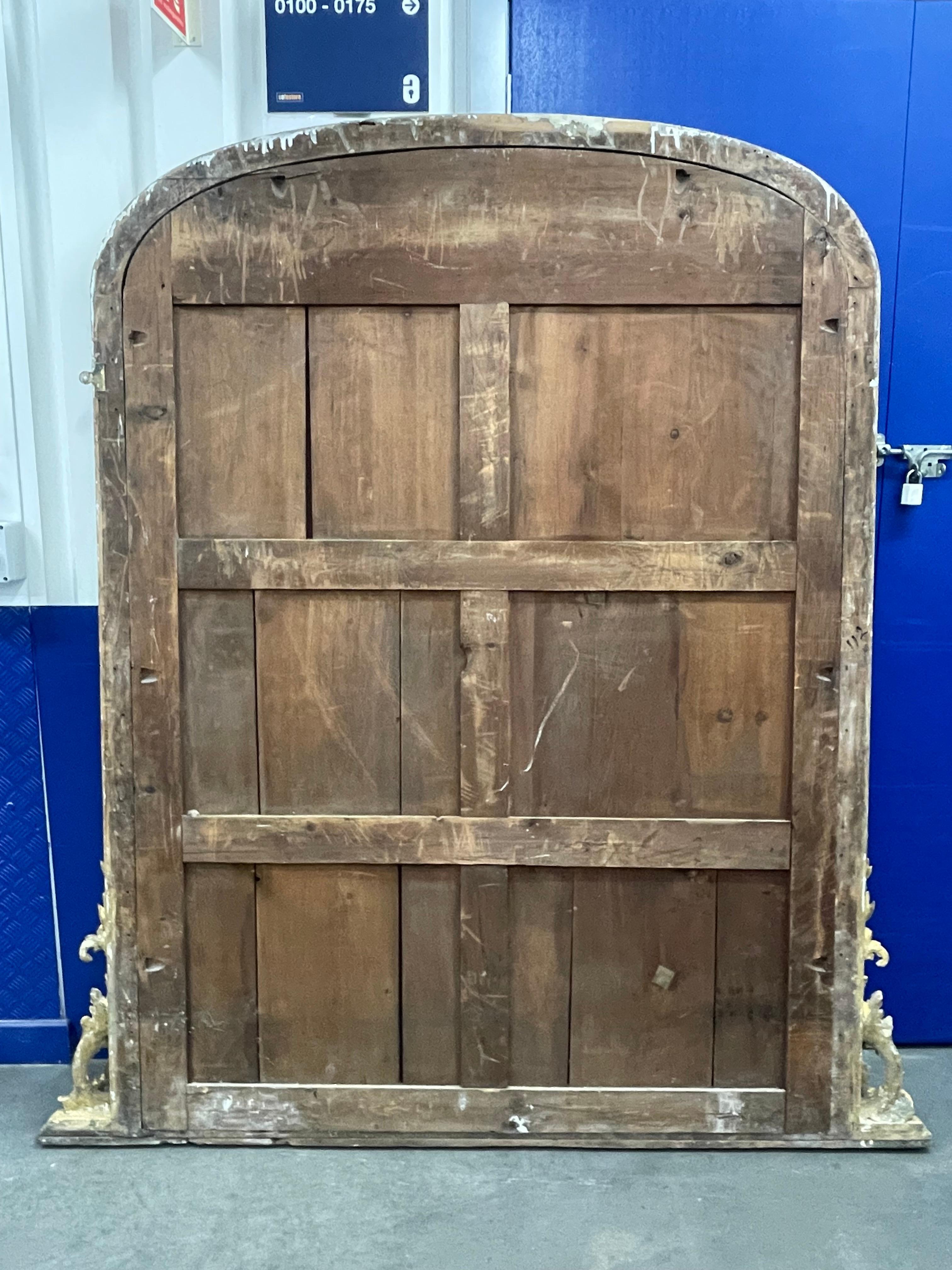 XIXe siècle Miroir de cheminée du 19ème siècle en vermeil en vente