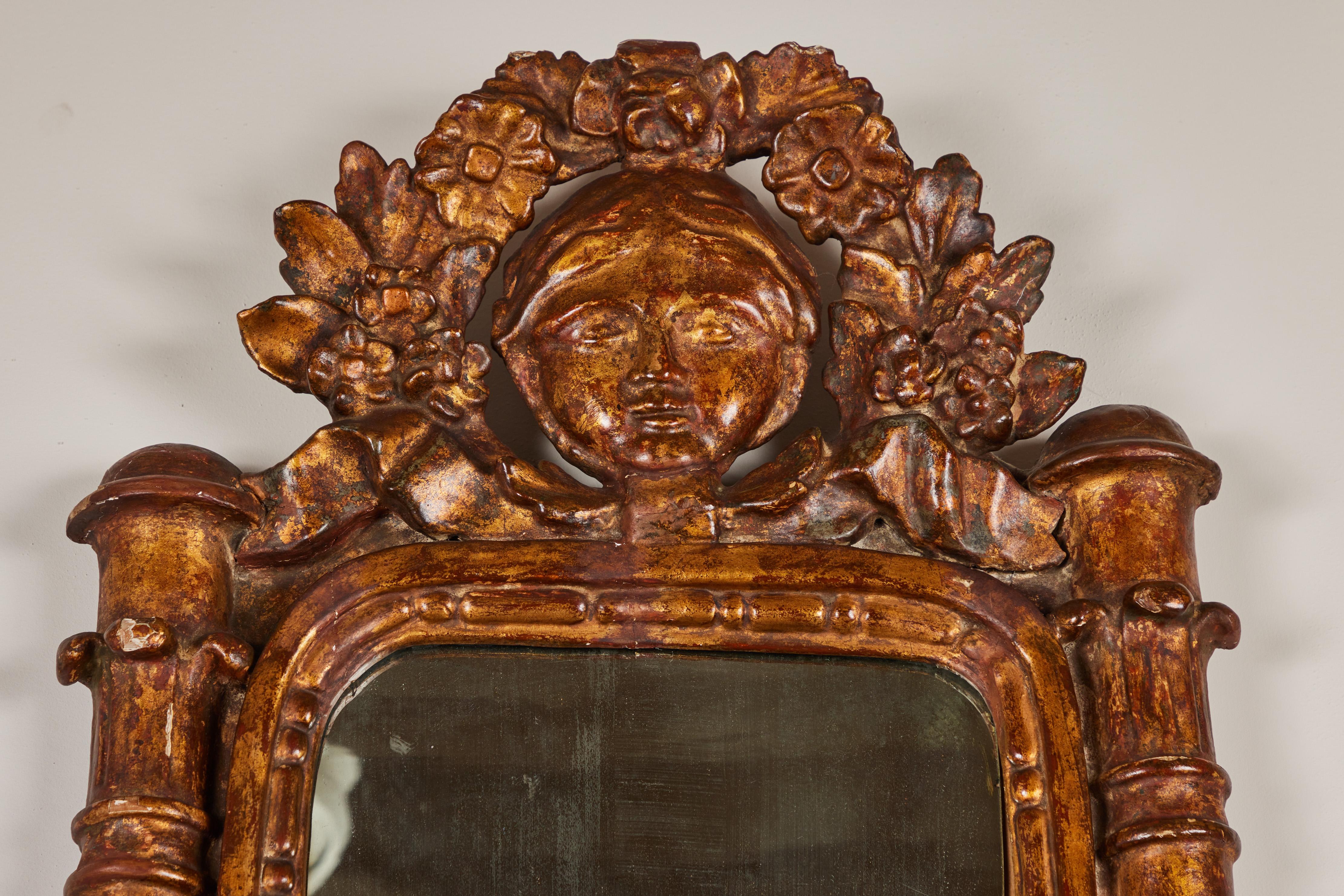 Hand-Carved 19th Century, Parcel Gilt Relief Mirrors For Sale