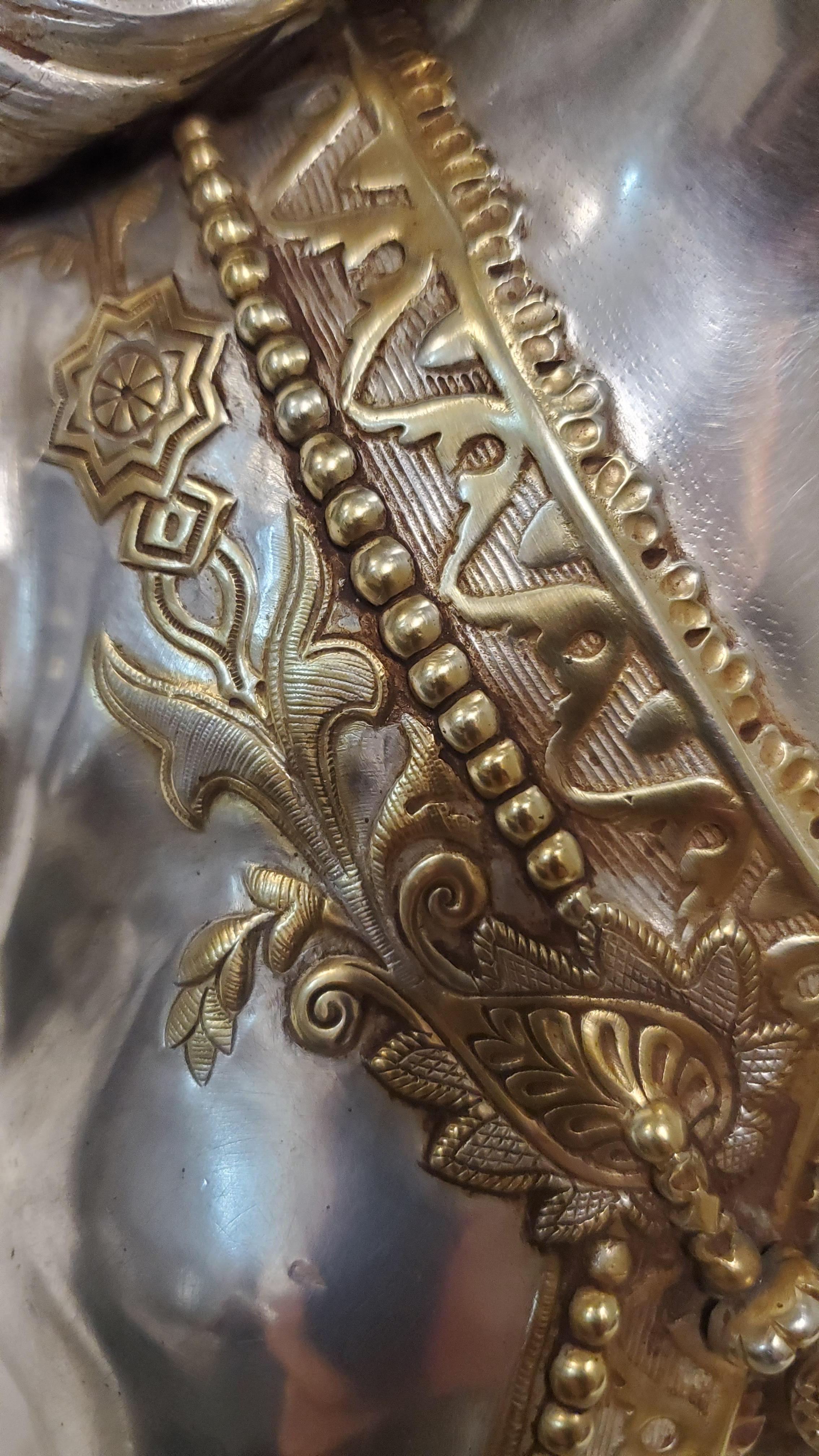 19th Century parcel silver +gilt bronze bust of a young Orientalist Woman w fez For Sale 10