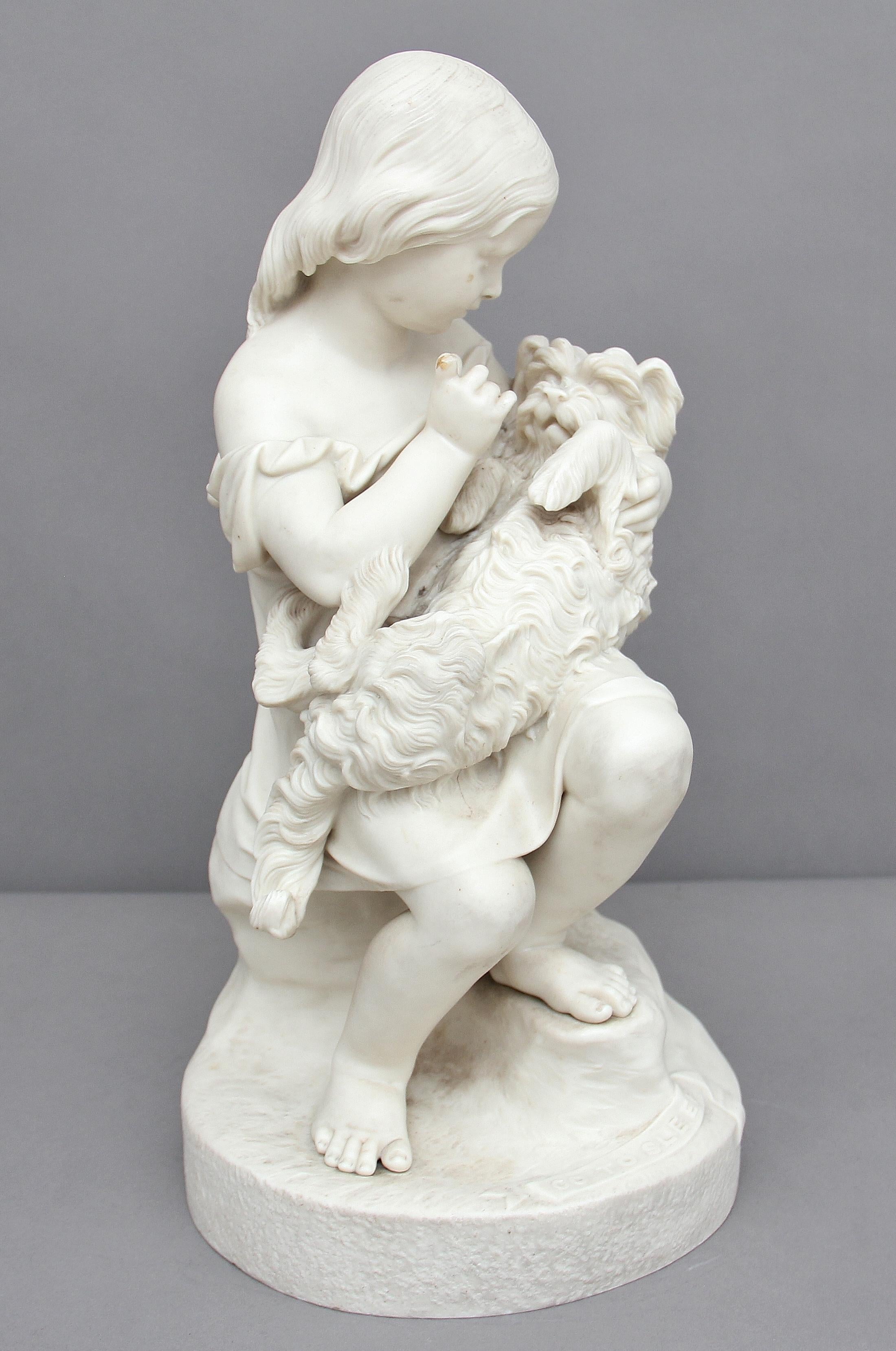 Groupe de figurines en parian du XIXe siècle 