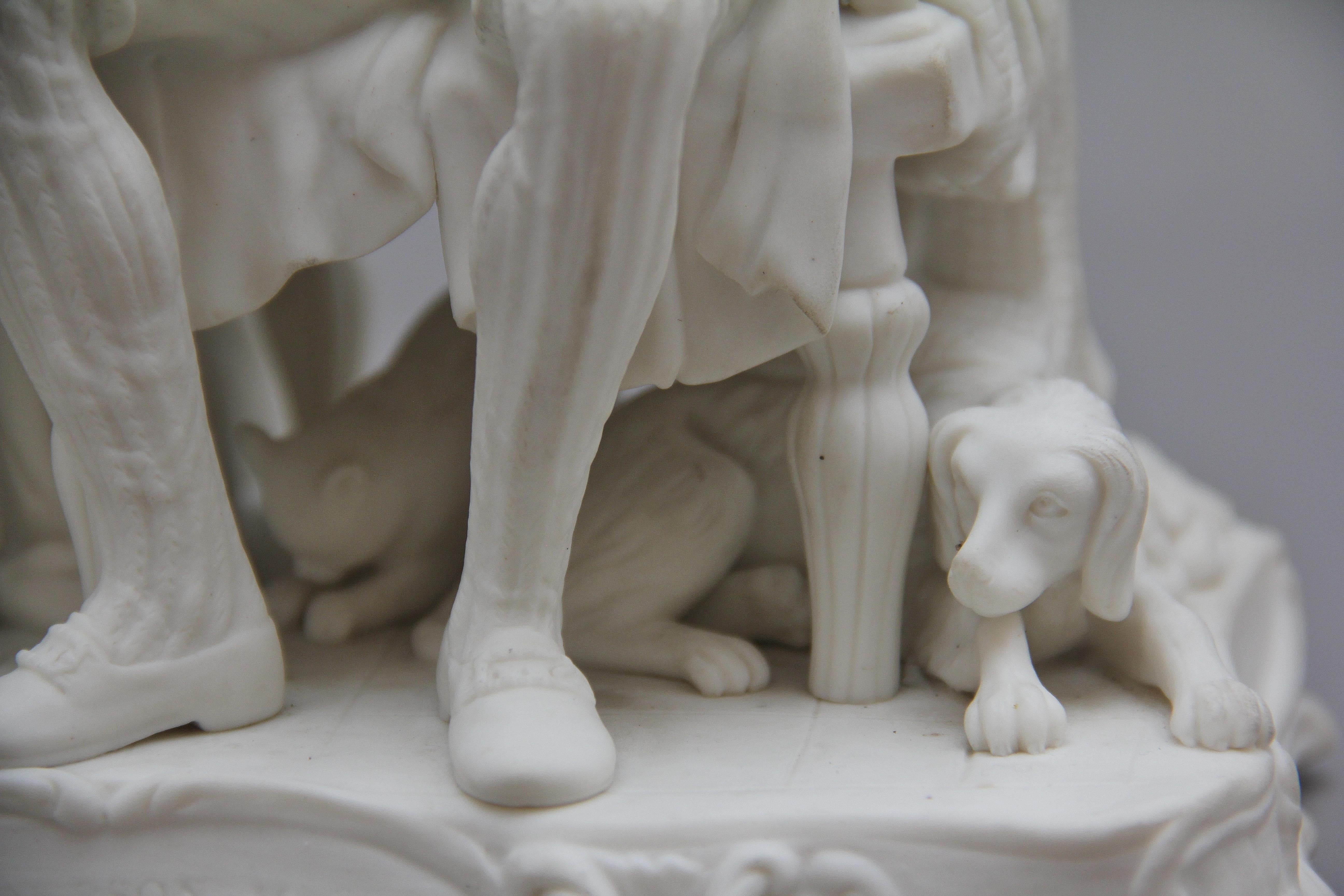 Mid-19th Century 19th Century Parian Figure Group of a Dickensian Couple For Sale