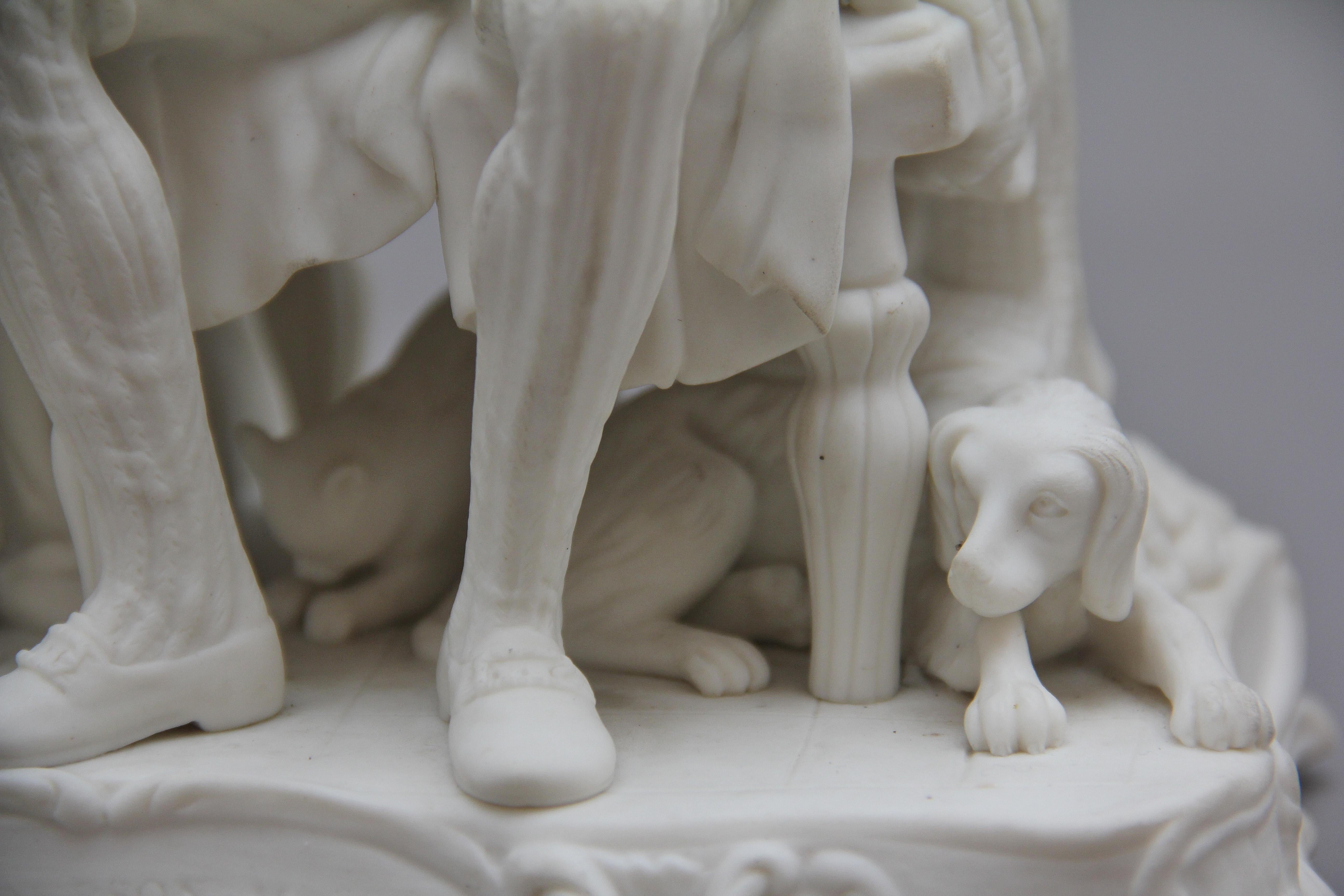 Metà XIX secolo Gruppo di figure parigine del XIX secolo di una coppia dickensiana in vendita