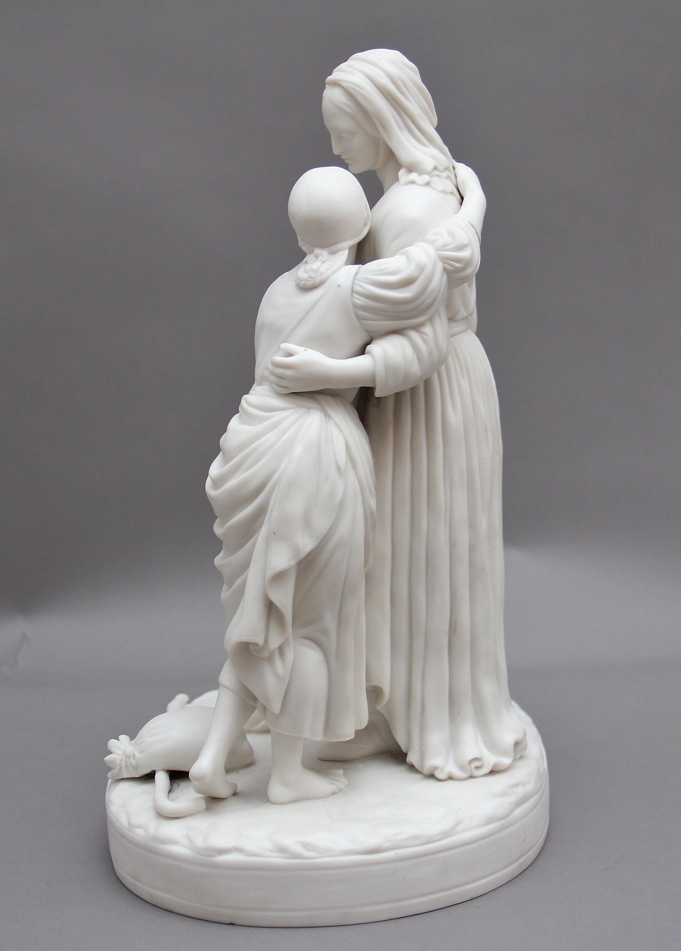 British 19th Century Parian Figure Group of Naomi and Her Daughters in Law