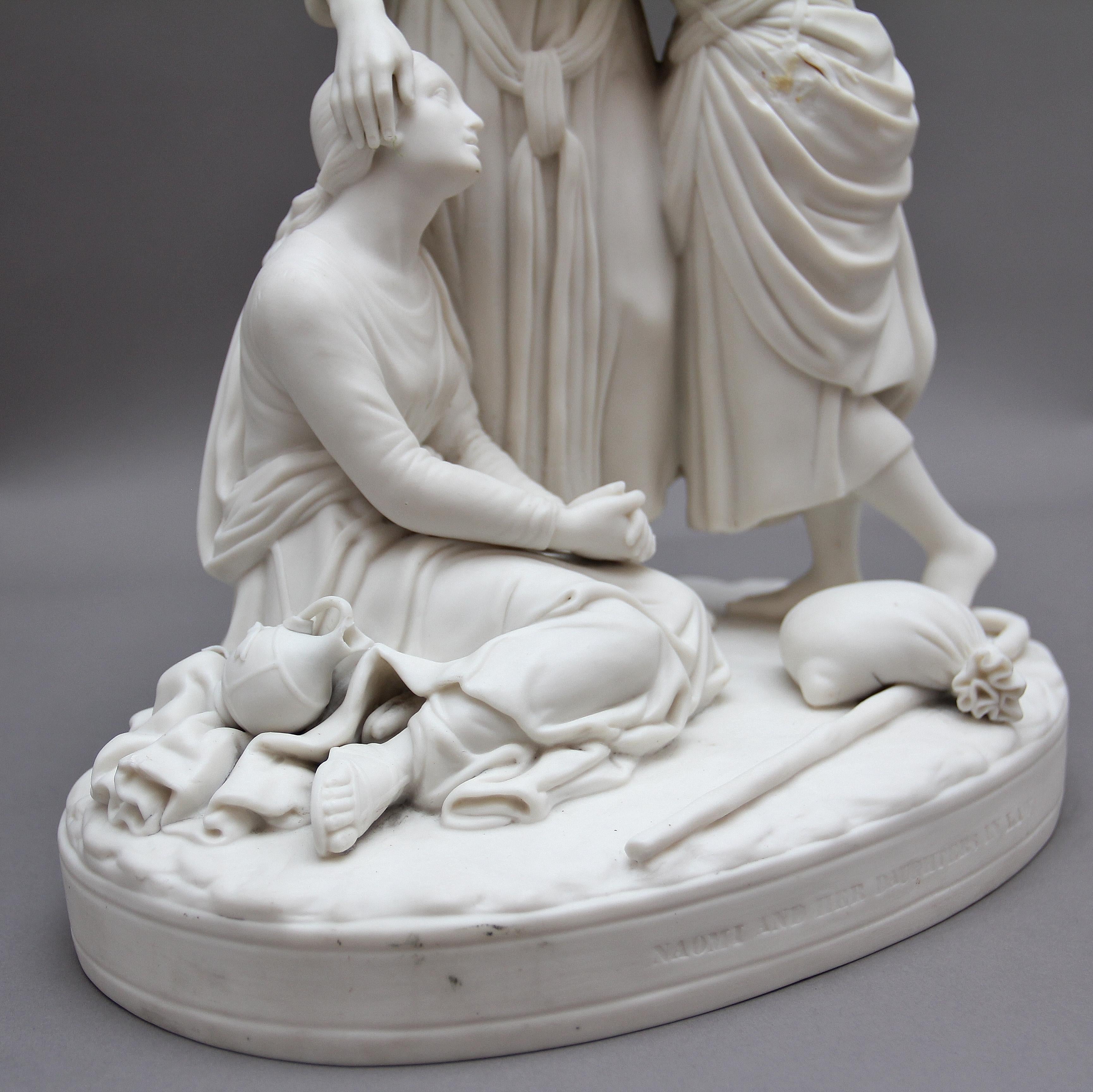 19th Century Parian Figure Group of Naomi and Her Daughters in Law 1