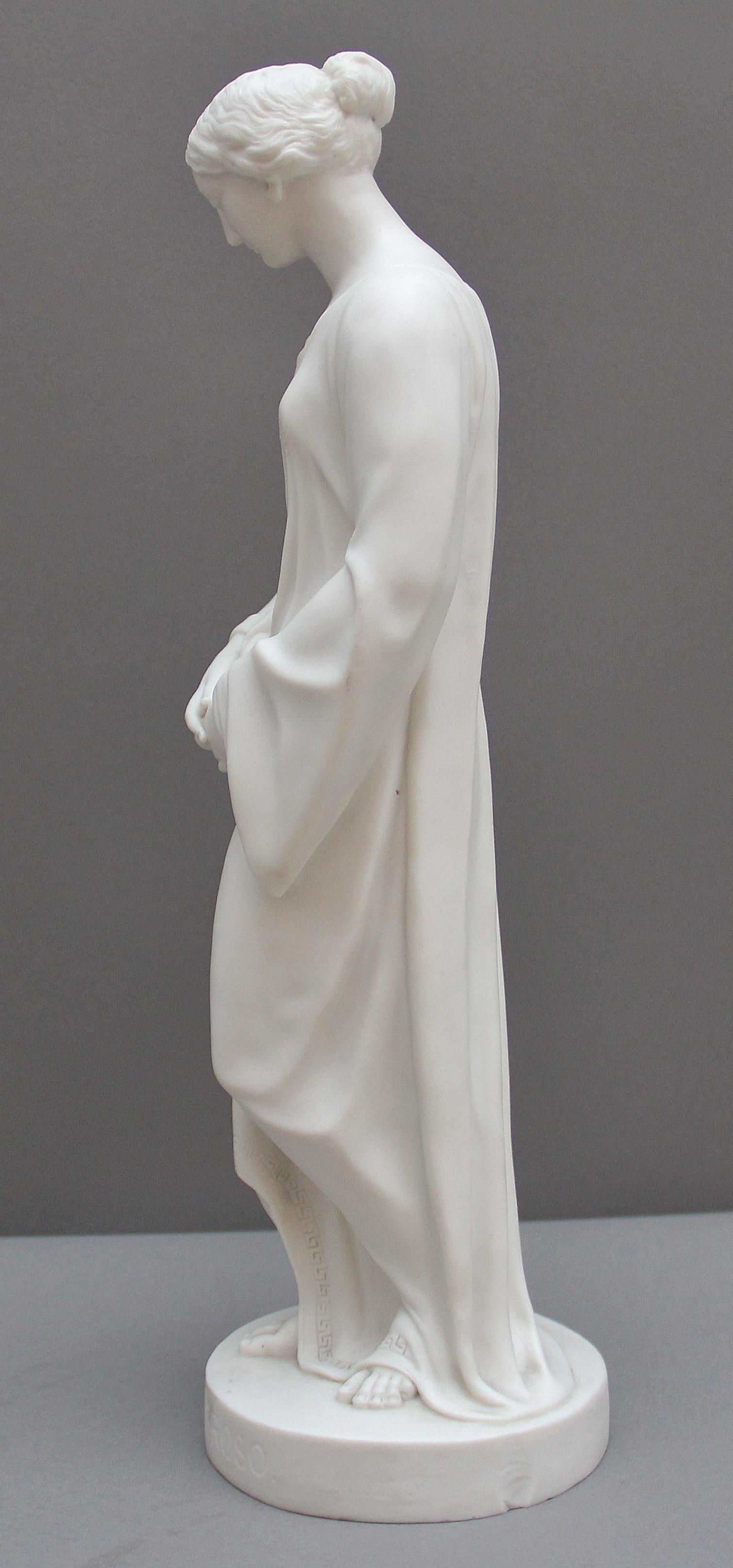 19th Century Parian Figure Il Penseroso In Good Condition For Sale In Martlesham, GB