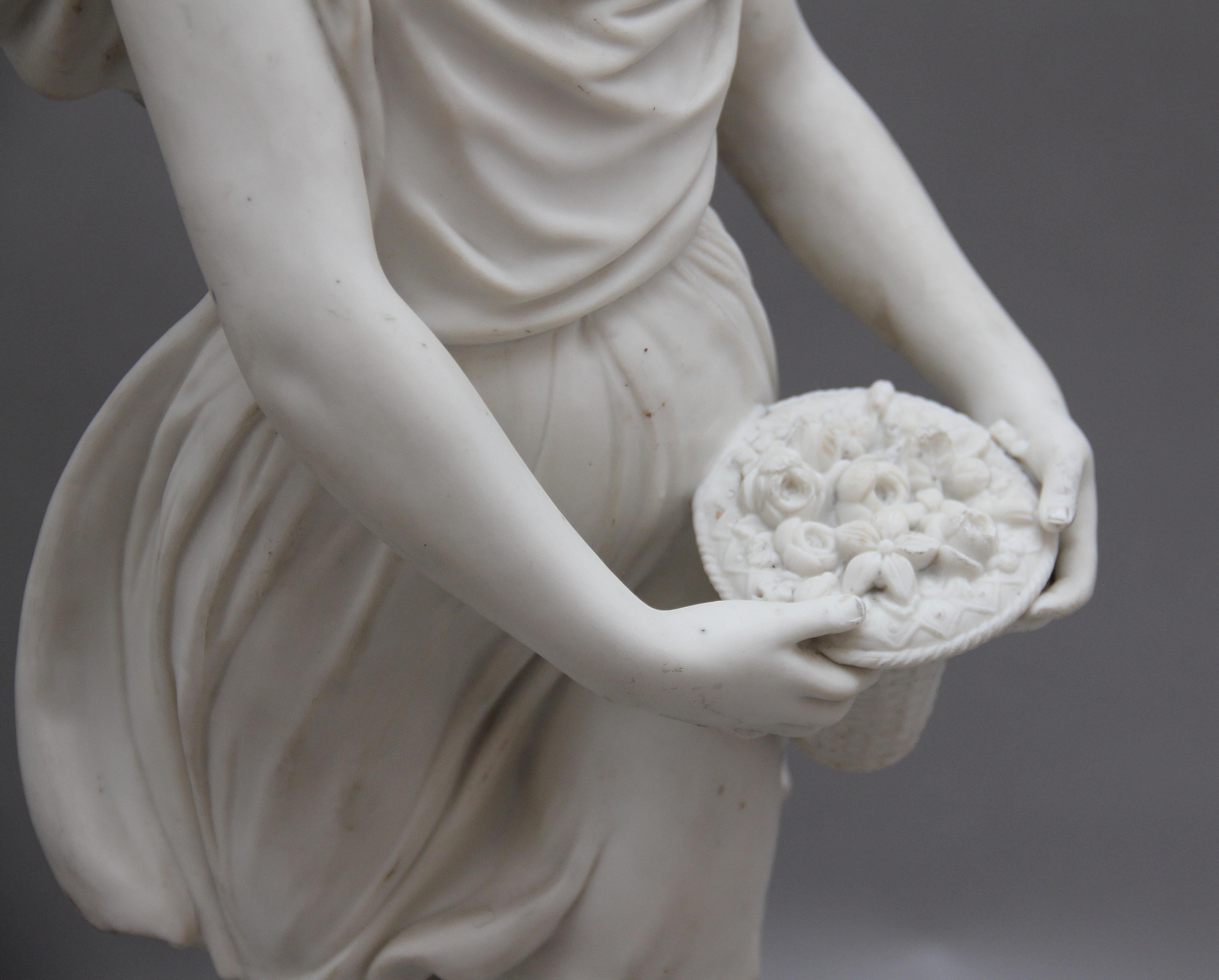 Mid-19th Century 19th Century Parian Figure of a Flower Maiden For Sale