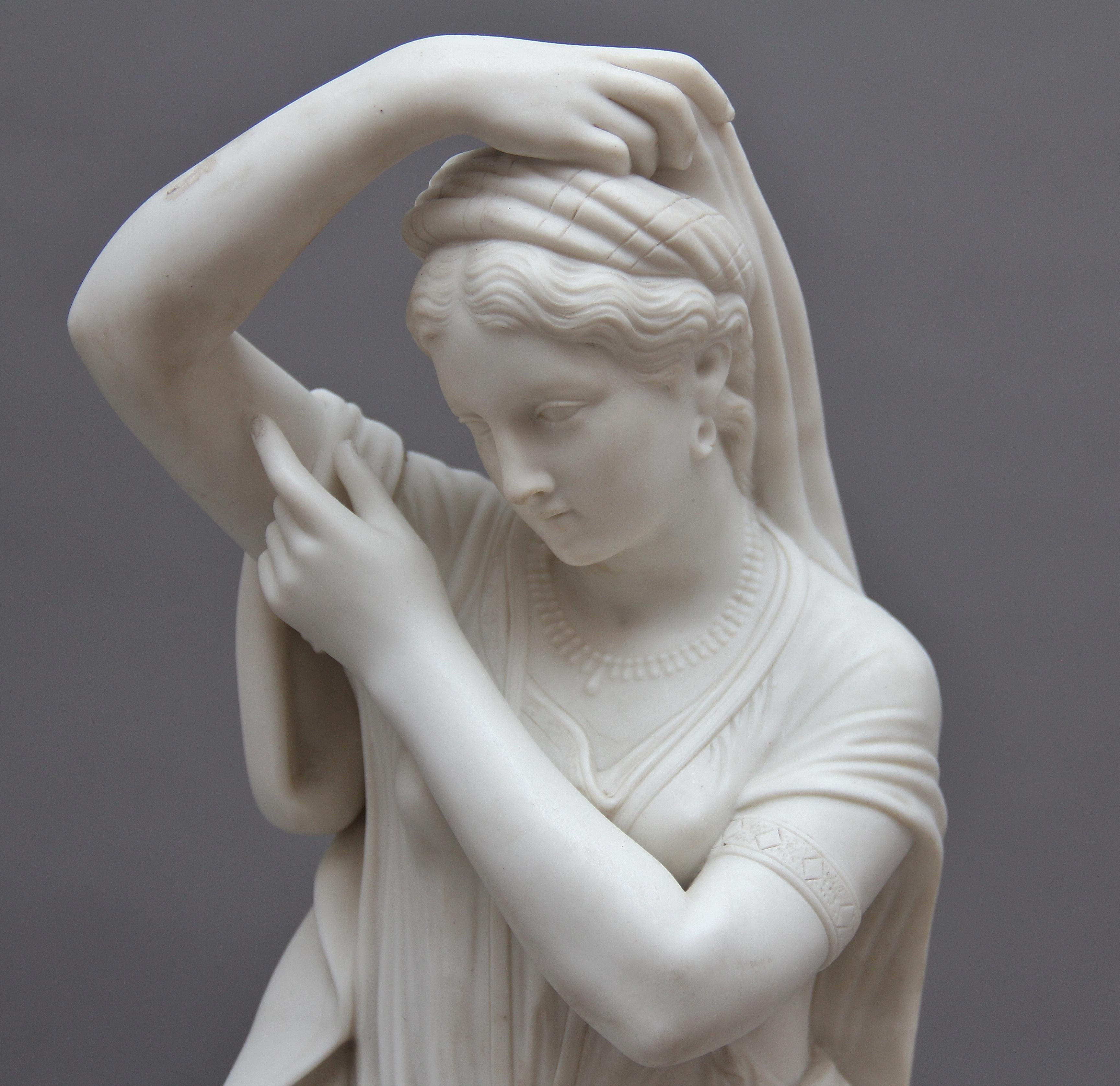 19th Century Parian Figure of a Greek Lady In Good Condition In Martlesham, GB