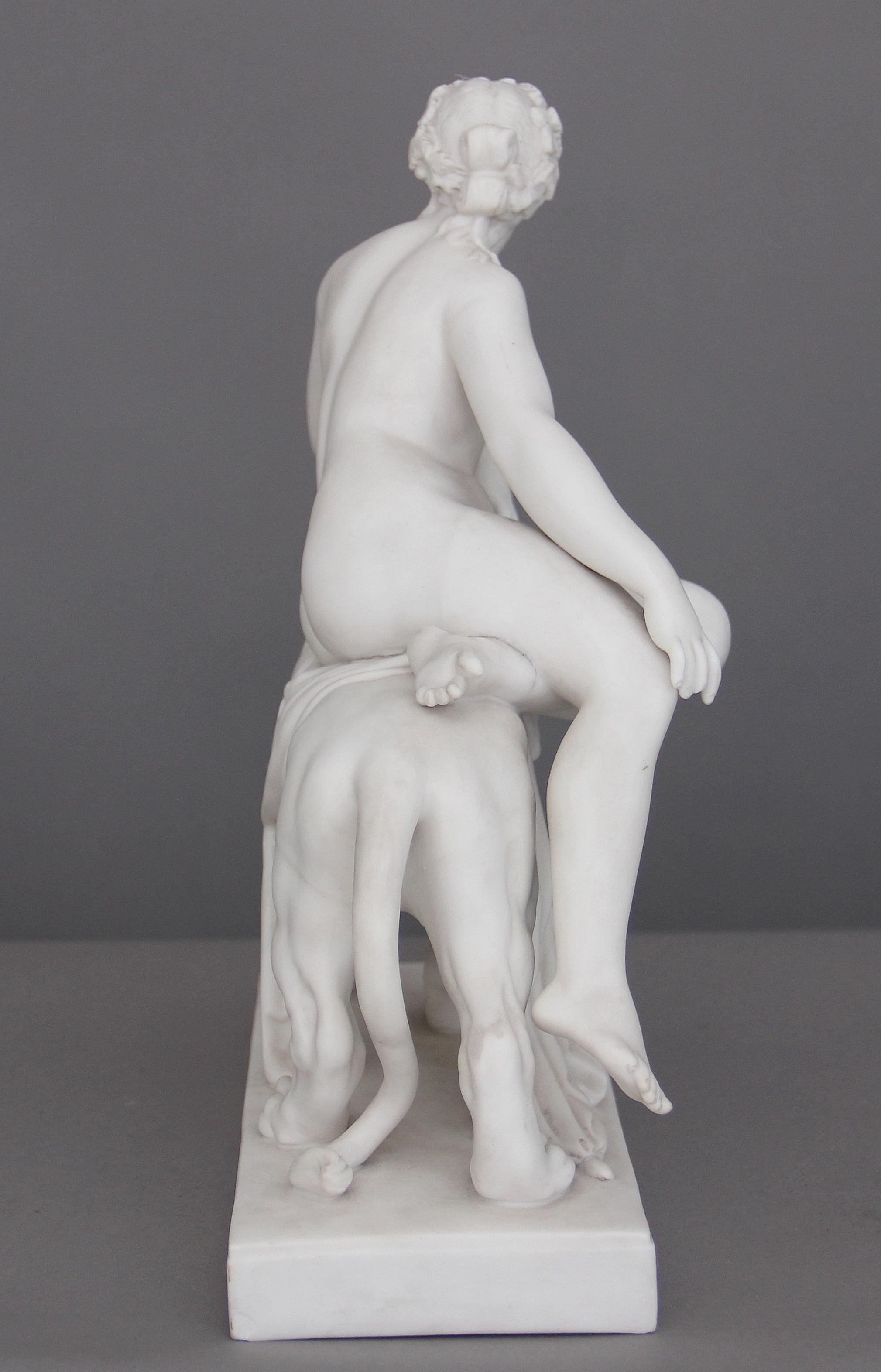 19th Century parian figure of Ariadne and the panther In Good Condition In Martlesham, GB