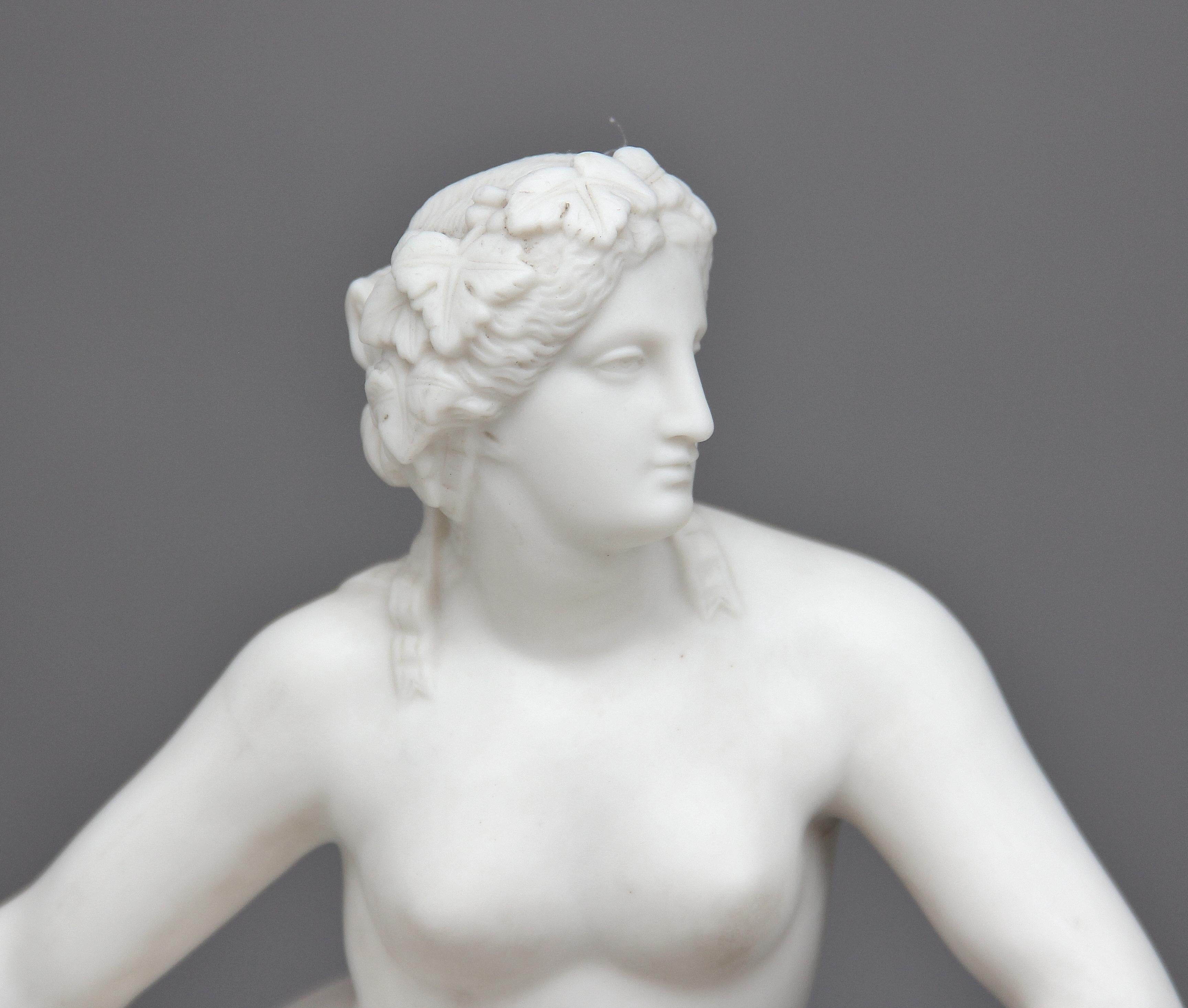 Mid-19th Century 19th Century parian figure of Ariadne and the panther
