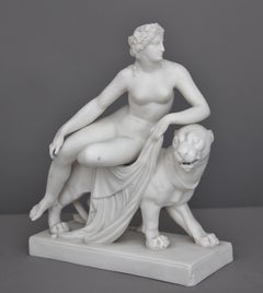 19th Century parian figure of Ariadne and the panther