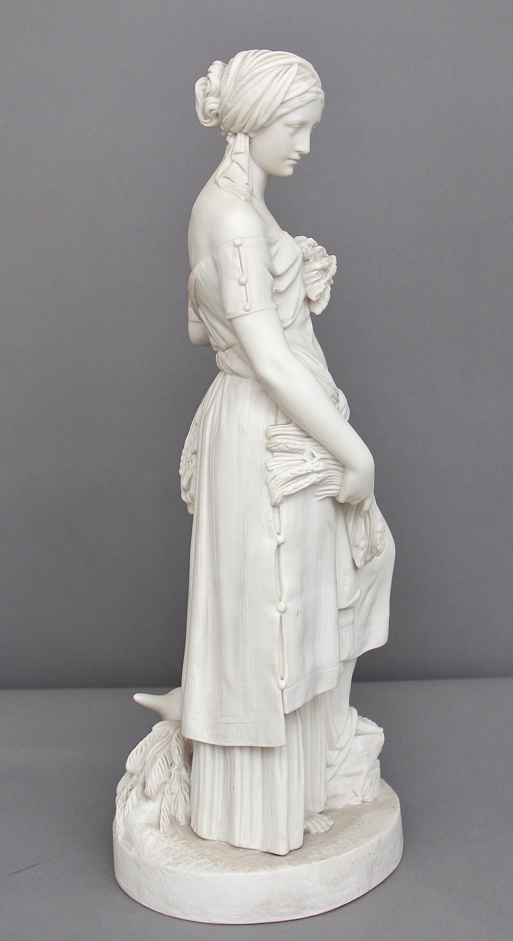 English 19th Century Parian Figure of Ruth