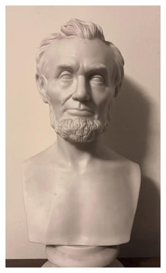 19th Century Parian Porcelain Library Portrait Bust of President Abraham Lincoln
