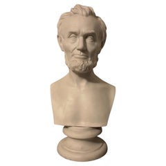 19th Century Parian Porcelain Library Portrait Bust of President Abraham Lincoln