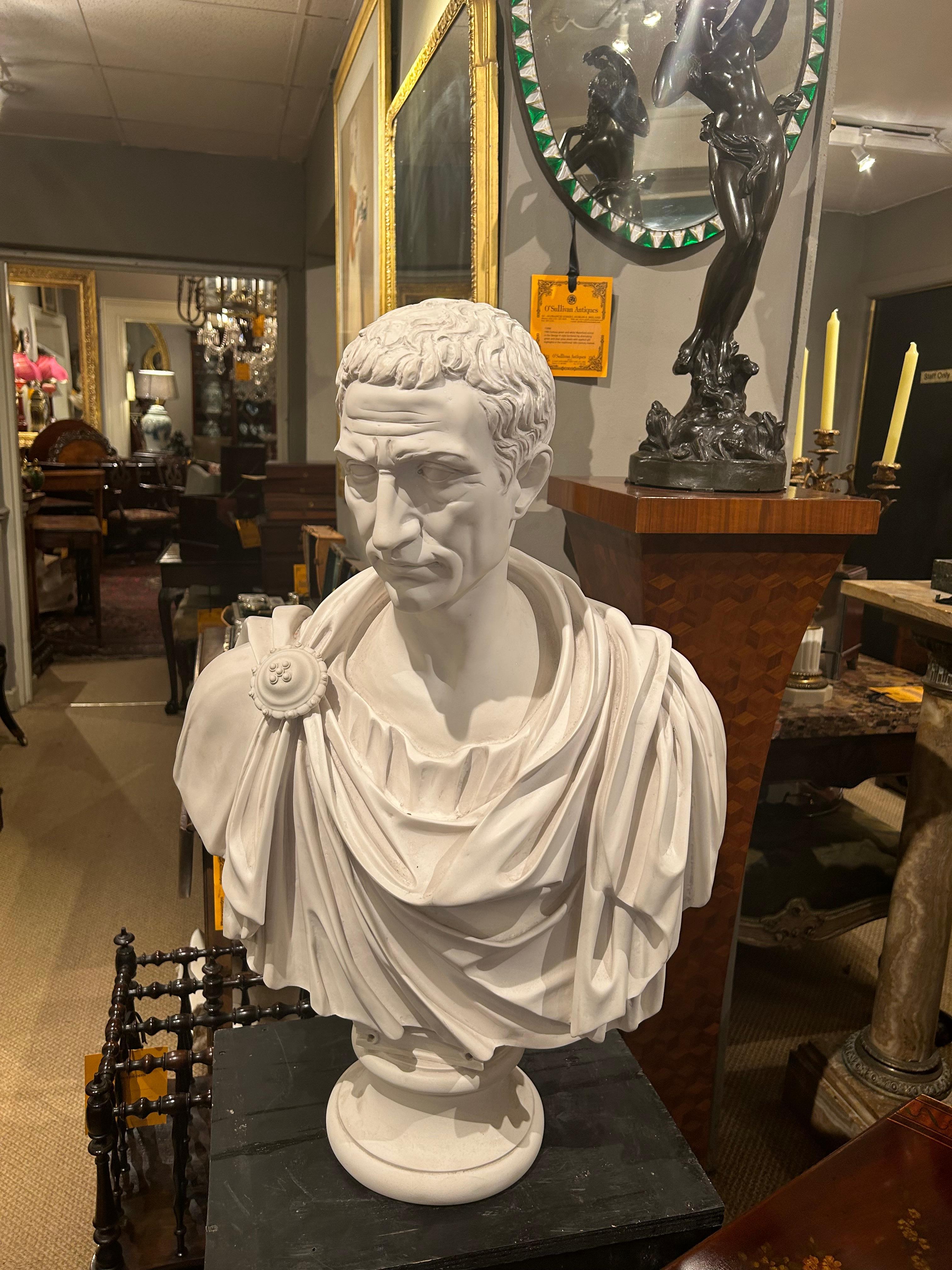 19th Century Parian Ware Bust of Julius Caesar In Excellent Condition For Sale In Dublin 8, IE
