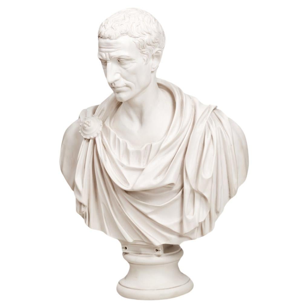 19th Century Parian Ware Bust of Julius Caesar For Sale