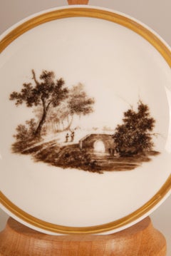 19th Century Paris Porcelain Cabinet Cup grissaile sheeps pastoral scene Rococo