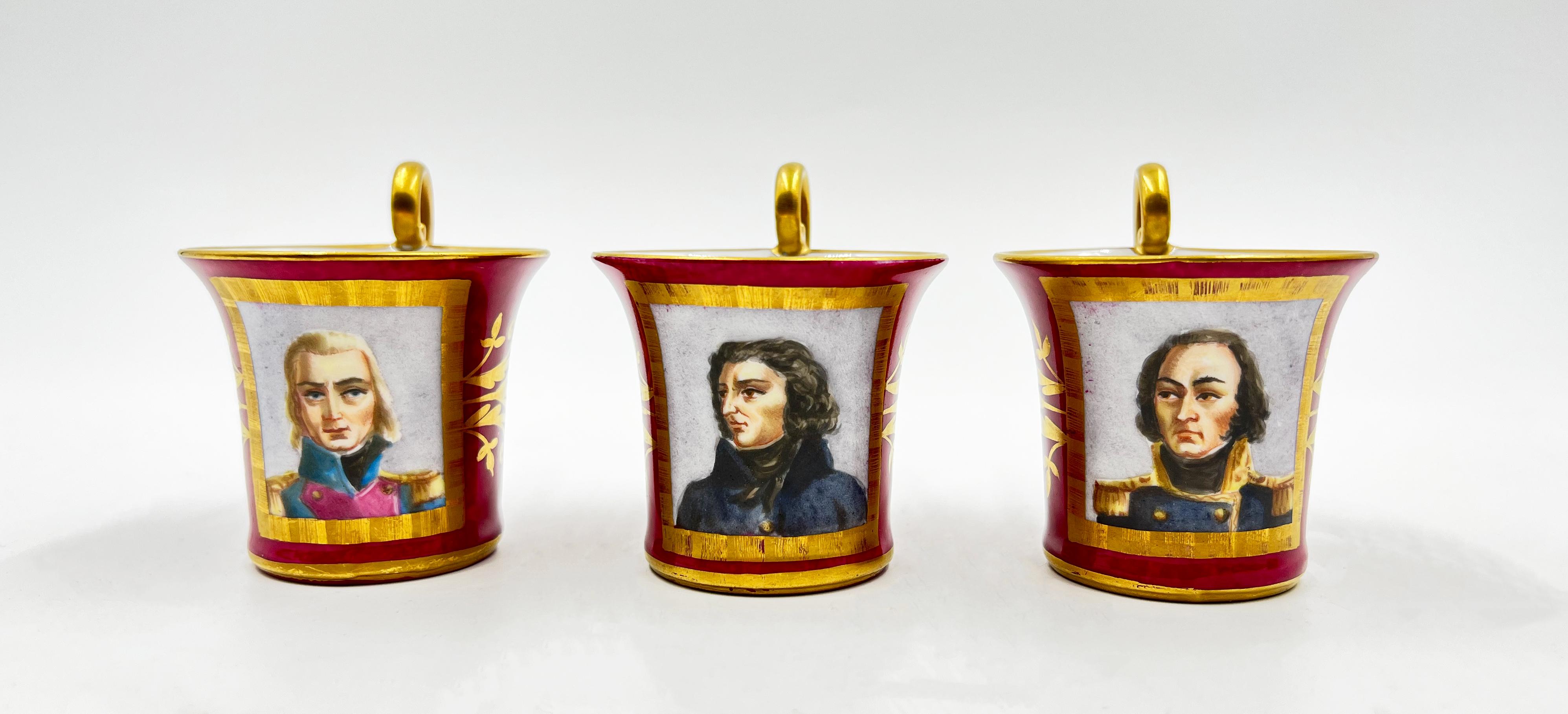 19th Century Paris Porcelain Tea Set Featuring Napoleonic Portraits For Sale 4