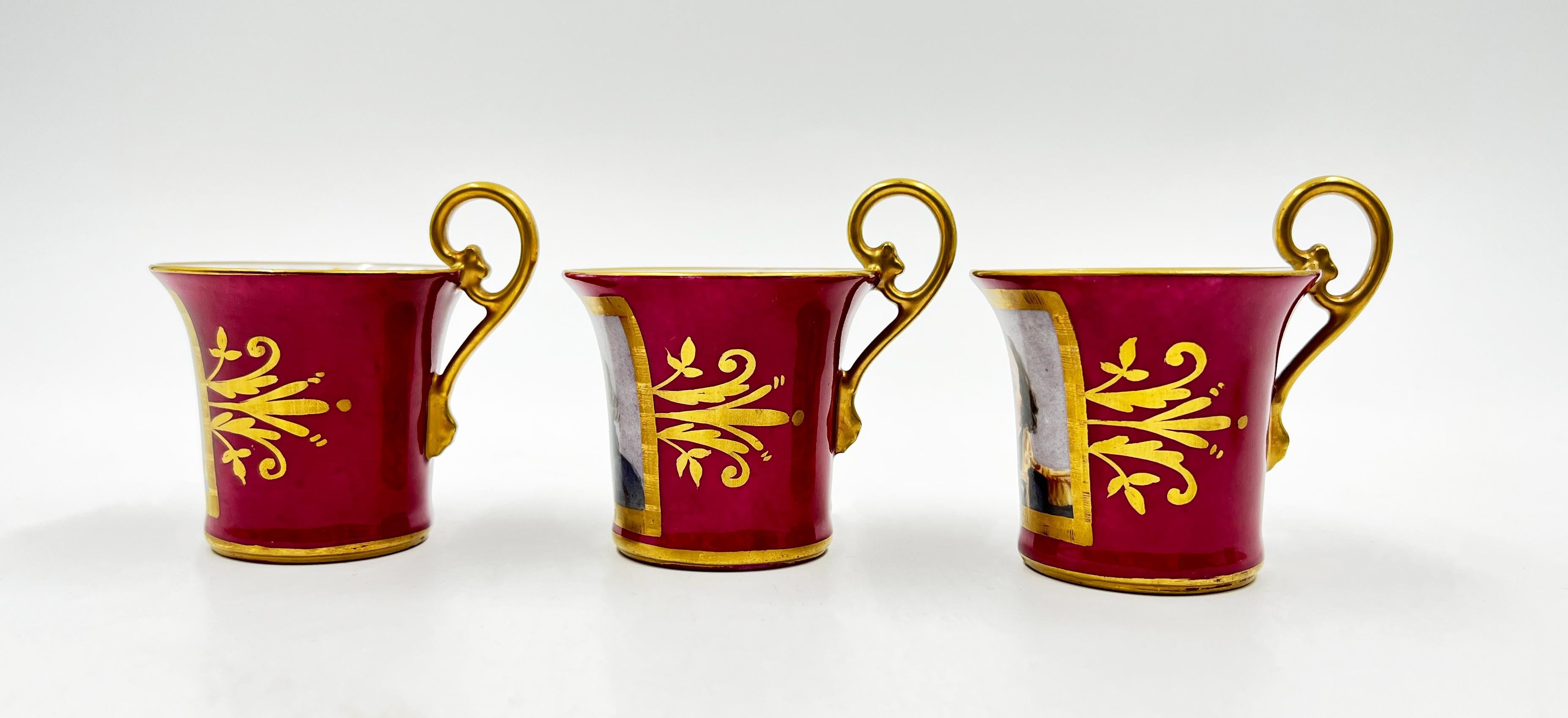 19th Century Paris Porcelain Tea Set Featuring Napoleonic Portraits For Sale 6