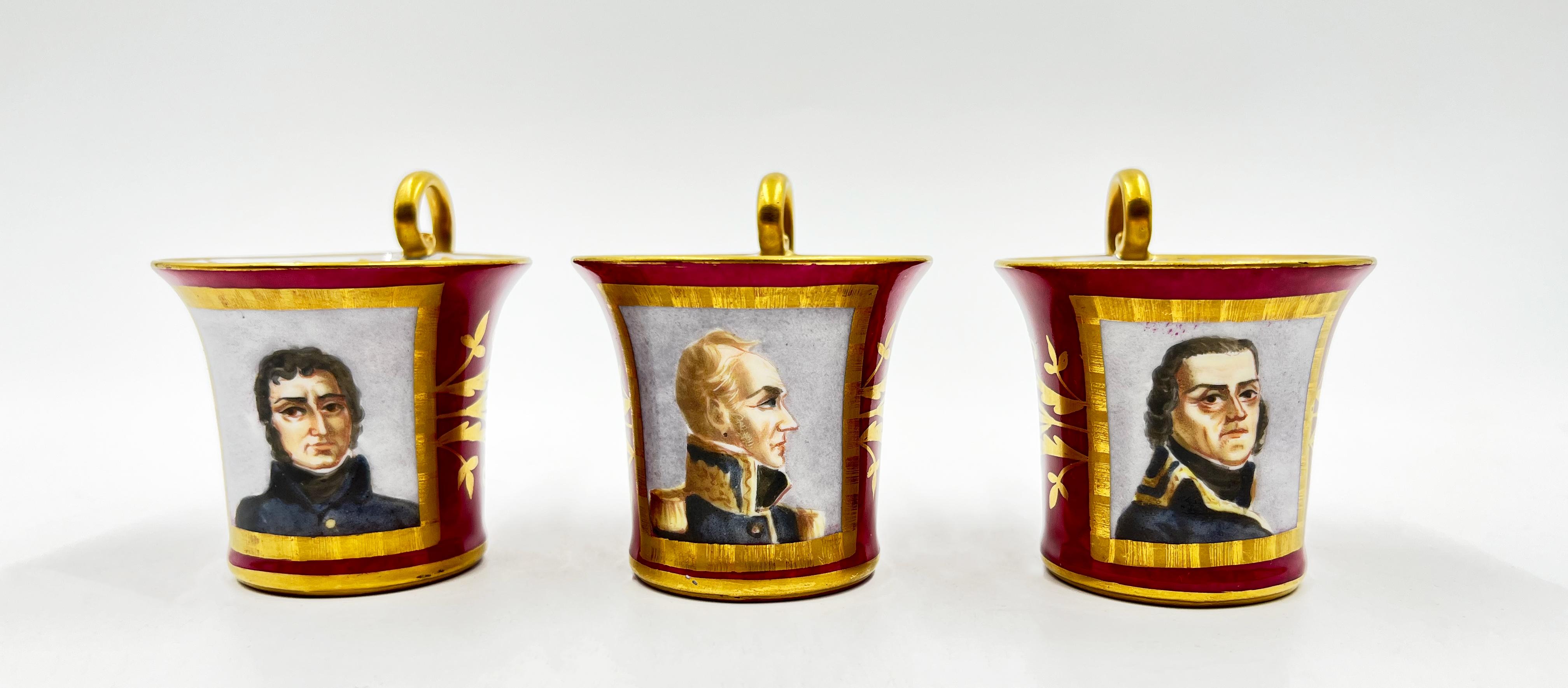 19th Century Paris Porcelain Tea Set Featuring Napoleonic Portraits For Sale 8