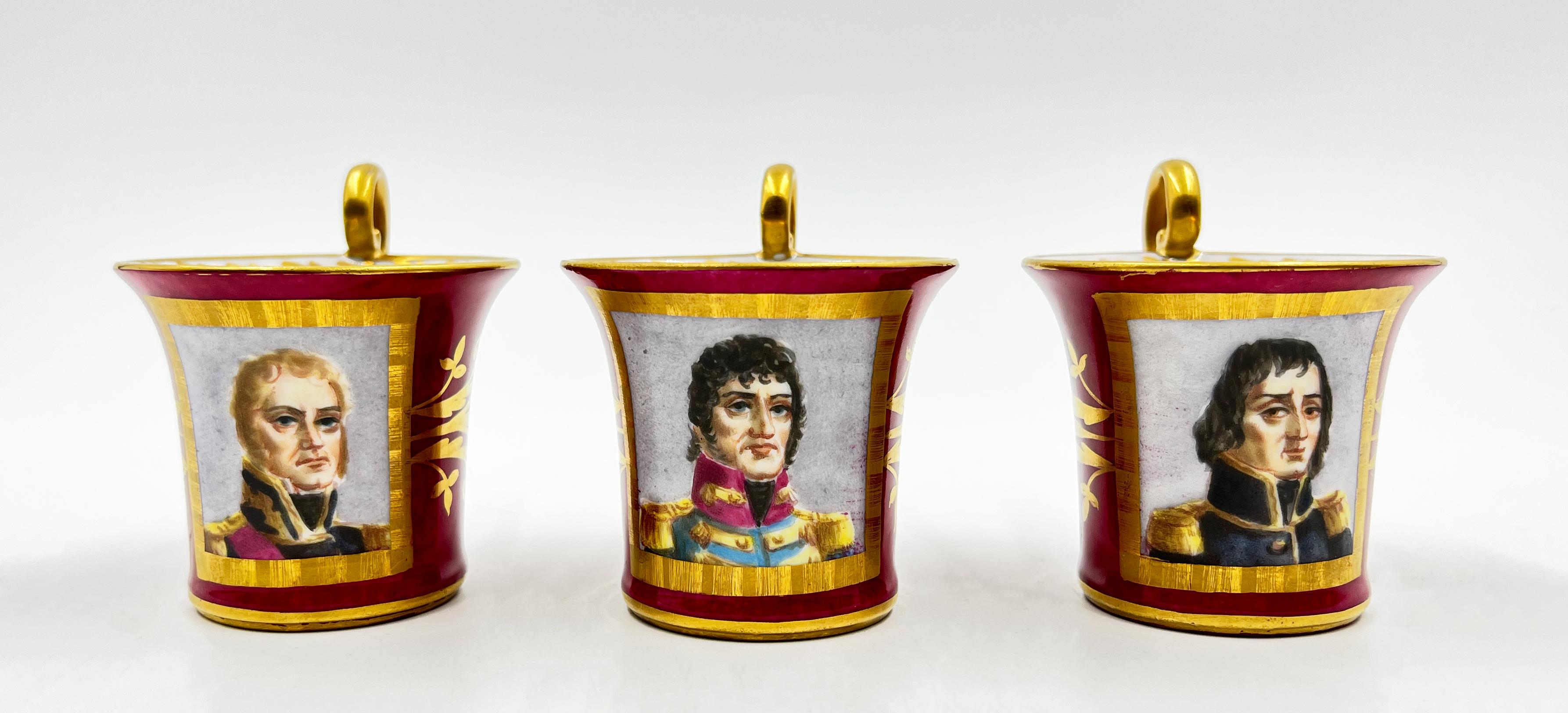 19th Century Paris Porcelain Tea Set Featuring Napoleonic Portraits For Sale 10