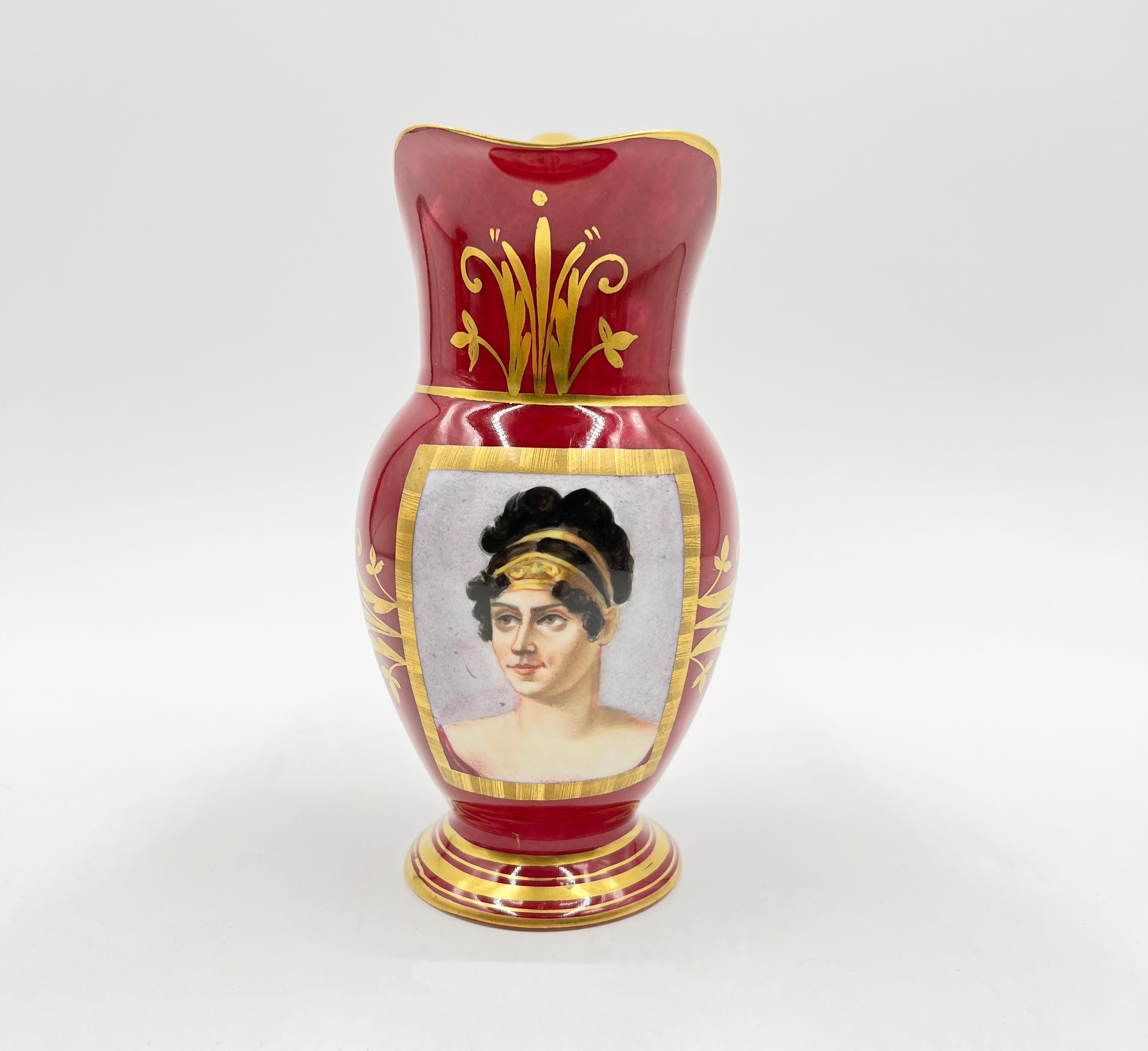 French 19th Century Paris Porcelain Tea Set Featuring Napoleonic Portraits For Sale