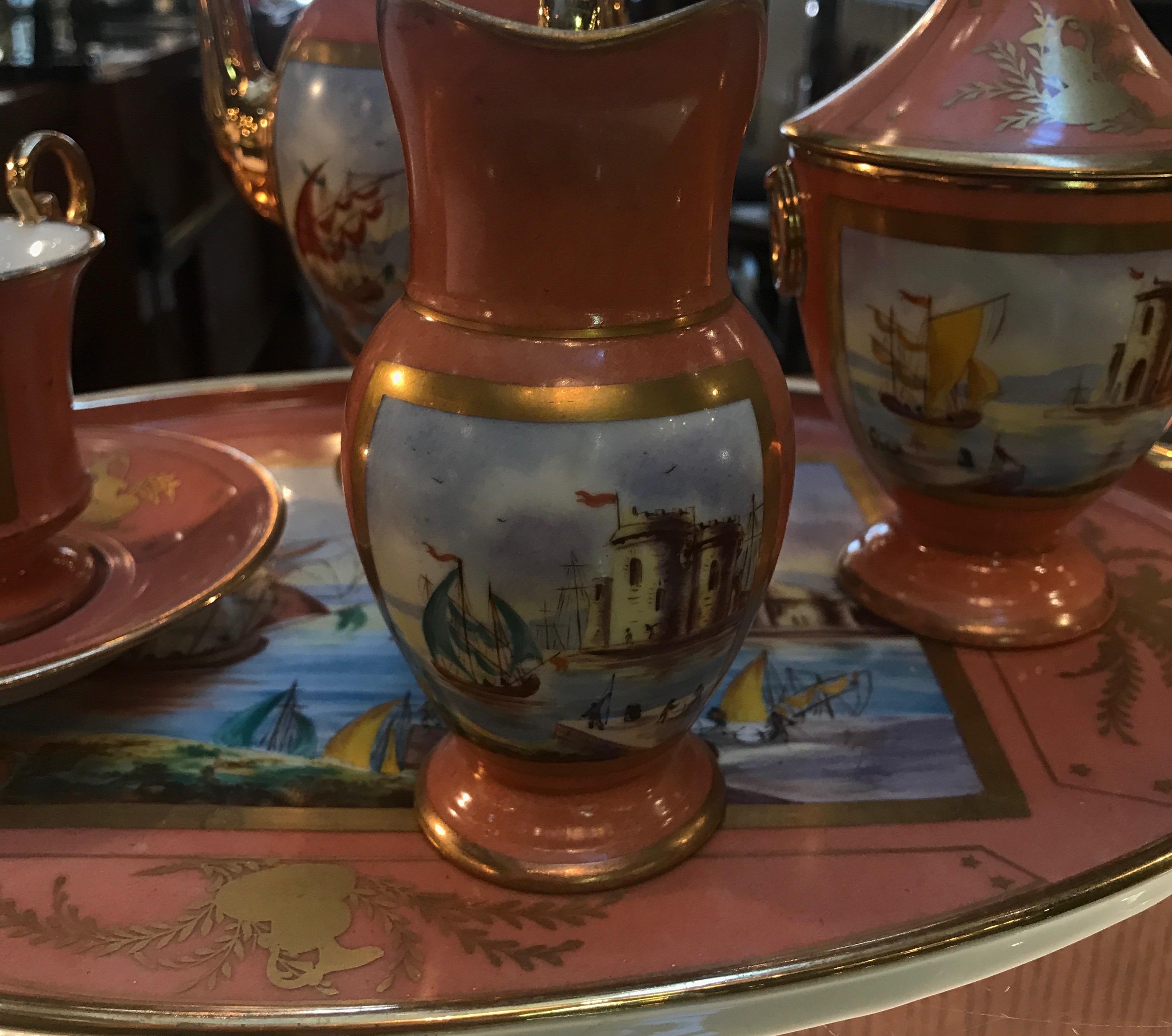 French 19th Century Paris Porcelain Tea Set