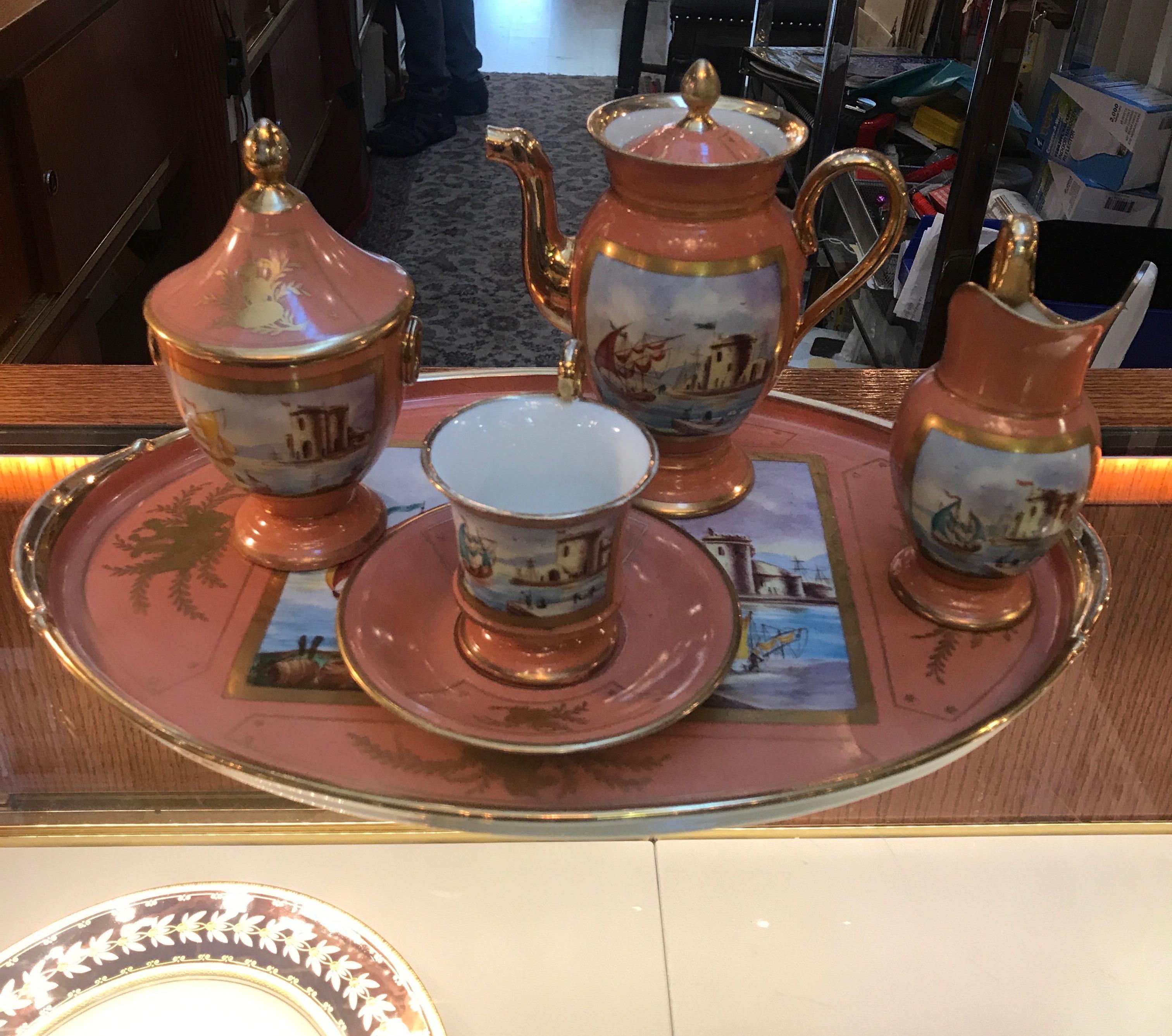 Late 19th Century 19th Century Paris Porcelain Tea Set