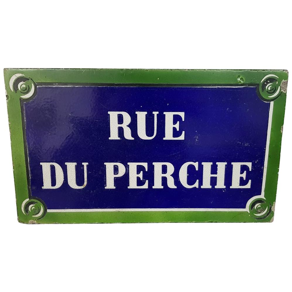 19th Century Paris Stone Street name sign, Rue Du Perche For Sale