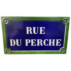 19th Century Paris Stone Street name sign, Rue Du Perche